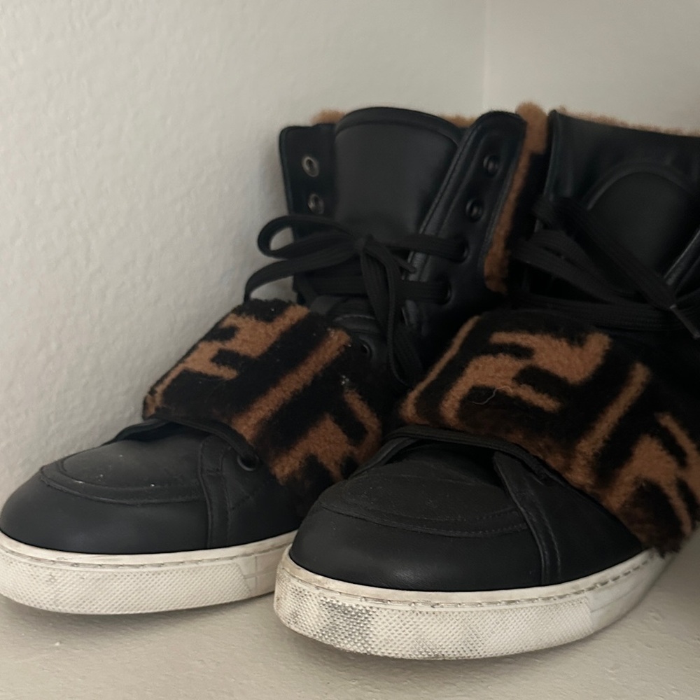 Fendi Black and Brown Ankle Boots